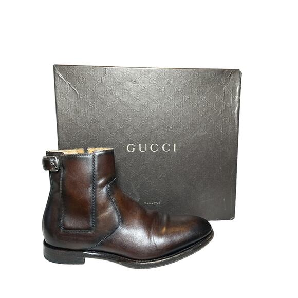 Gucci Men's Brown Leather Chelsea Boots Size 5.5(UK) 6.5(US) 40.5(EU) - Picture 11 of 11